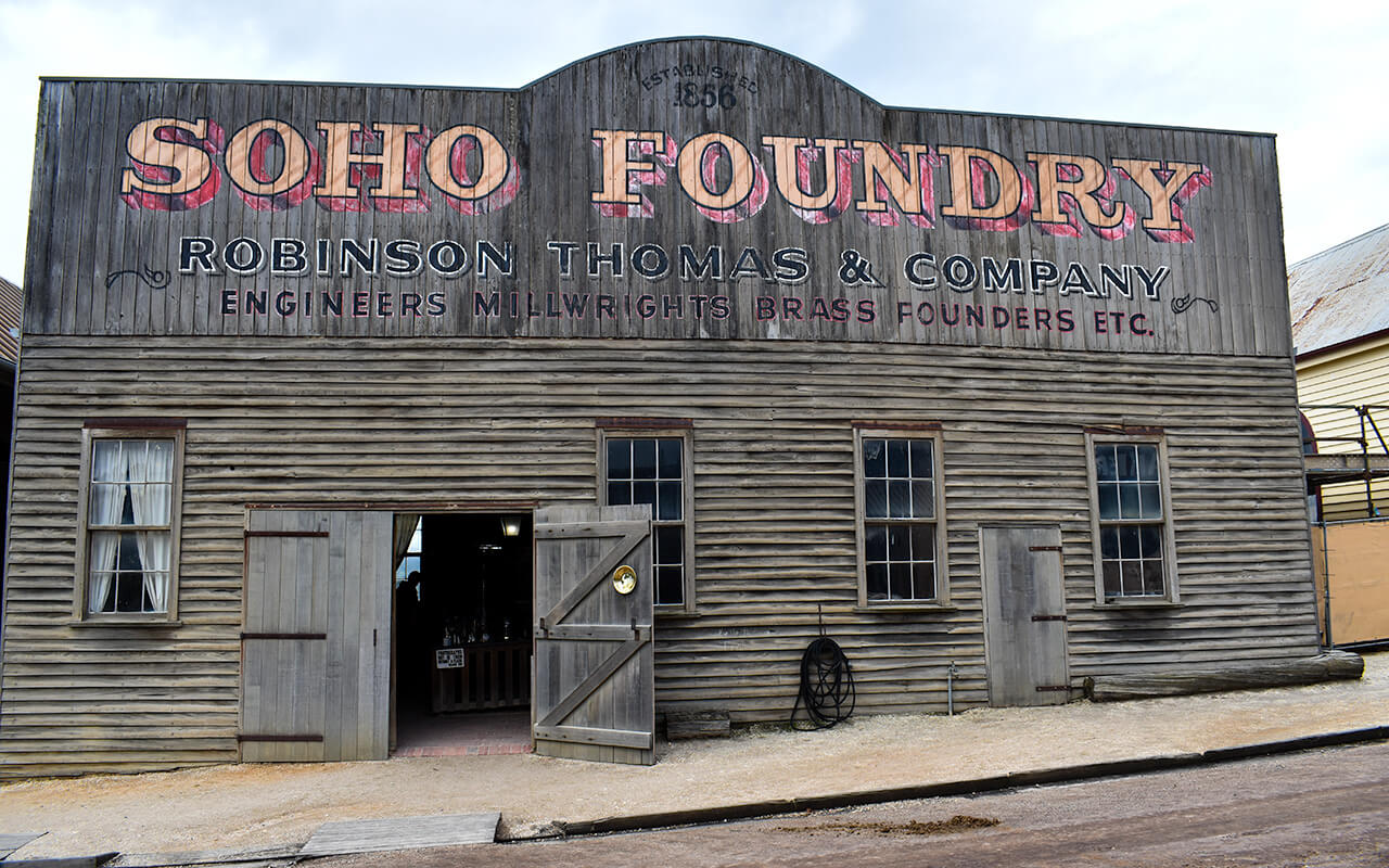 The Soho Foundry is the most striking shop front for Sovereign Hill photos
