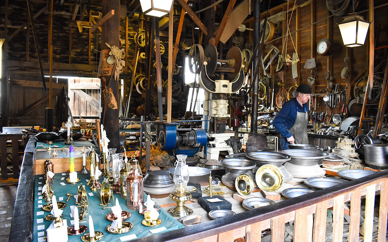 The tinsmith workshop is full of objects for your Sovereign Hill photos