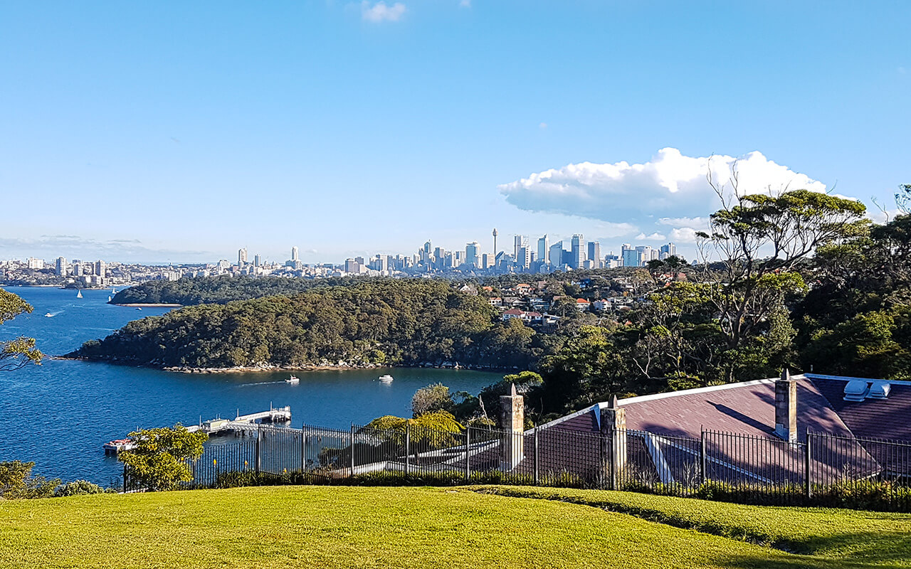The CBD is visible from Georges Heights on Middle Head in Sydney