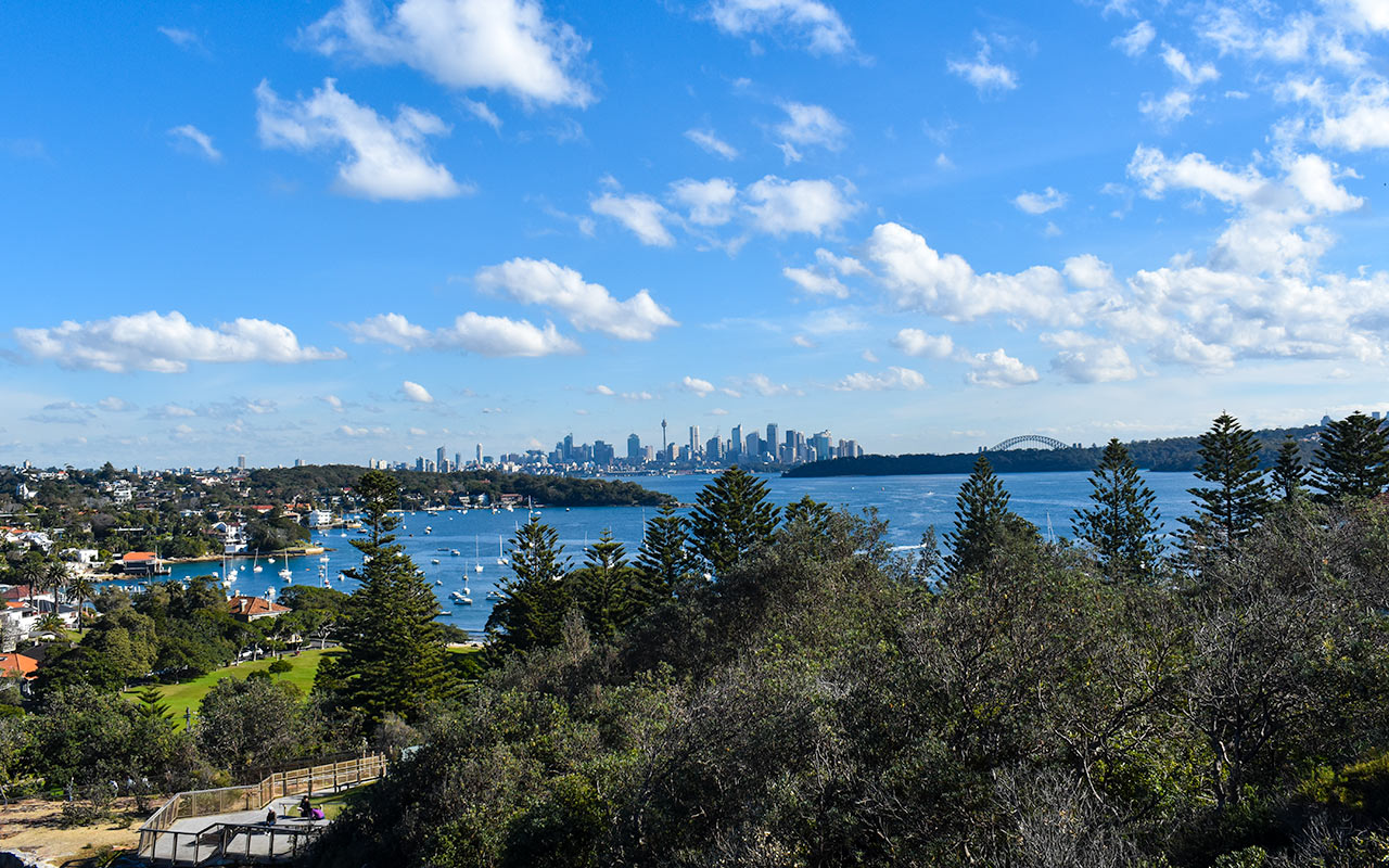 The iconic view of Sydney from Watsons Bay near South Head