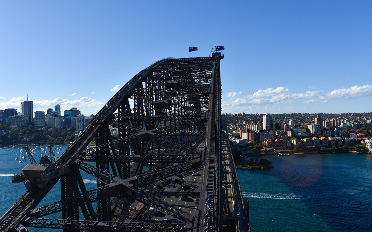 The Harbour Bridge Pylon Lookout has a unique view over the famous iron structure