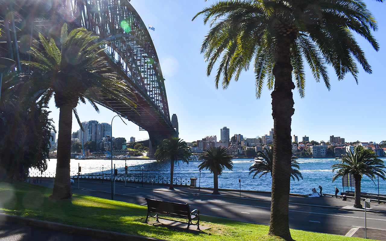 Dawes Park is on The Rocks self guided walking tour and has great views of the harbour bridge