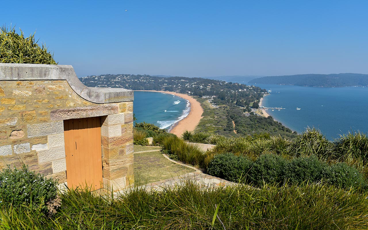 Views over Palm Beach from the top of the Barrenjoey Lighthouse Walk