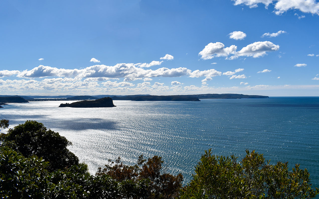 A view over Lion Island and the NSW Central Coast from West Head Lookout