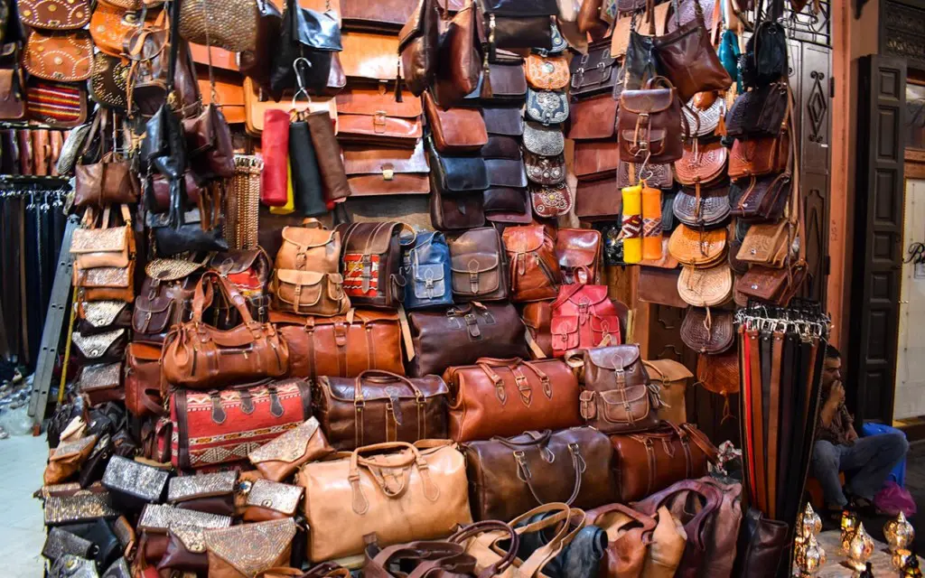 Shopping for leather goods in Morocco