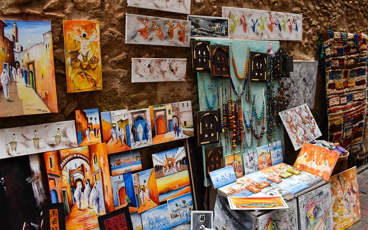 There are many hand paintings available to buy in Morocco