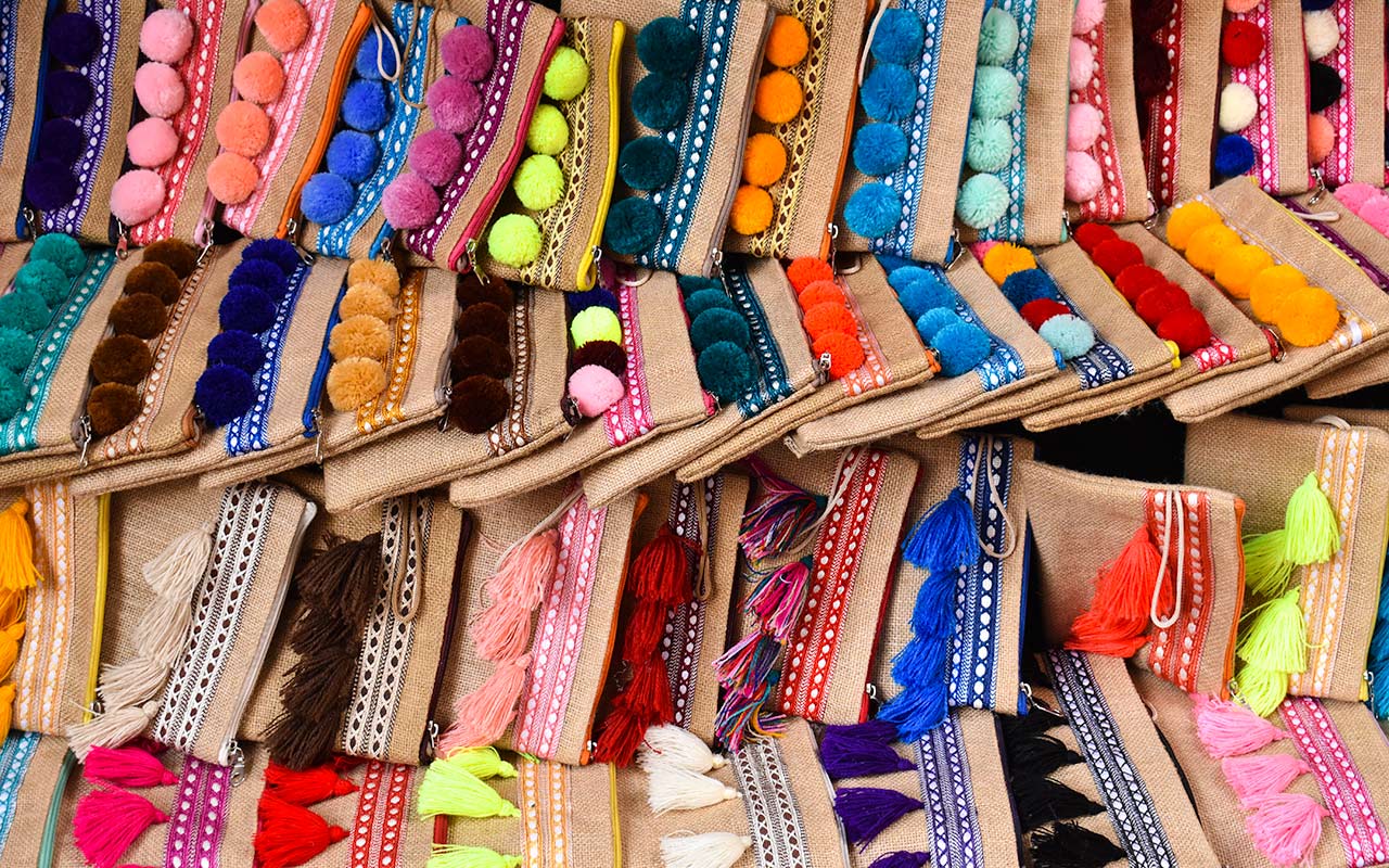These colourful purses are so easy to shop for in Morocco