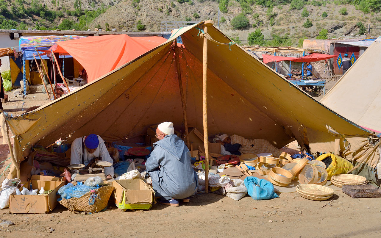 Even for goods sold under a tent you will need to do some haggling in Morocco