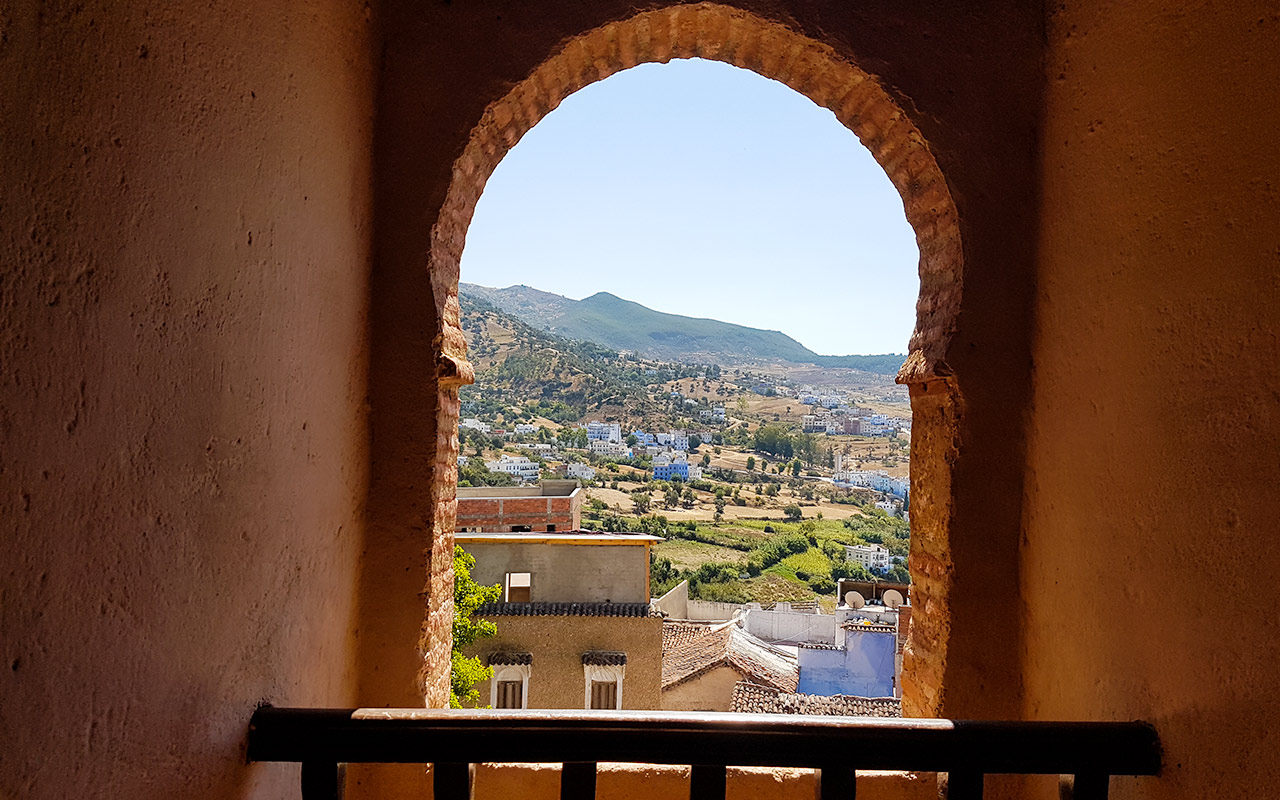 You can see the blue streets of Chefchaouen from the Kasbah tower