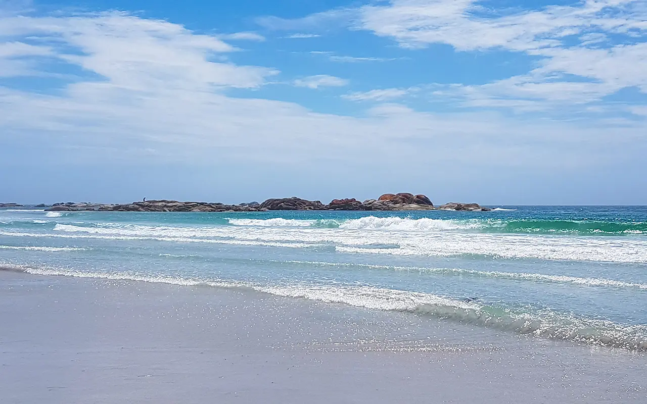 The pristine beach at Eddystone Point is one of the most beautiful in Tasmania