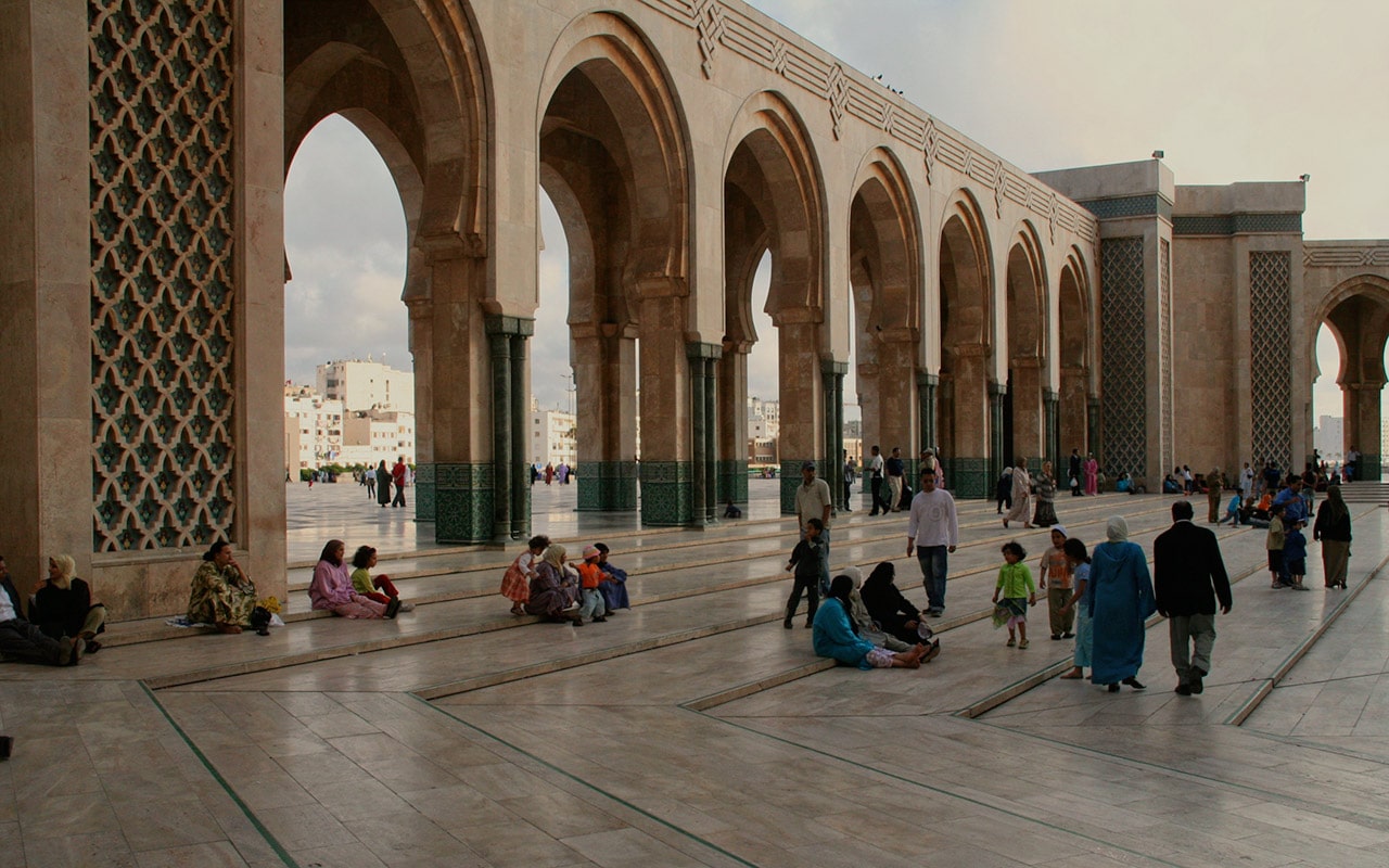 The Hassan II mosque is one of the best places to visit in Casablanca, on the Morocco Atlantic Coast