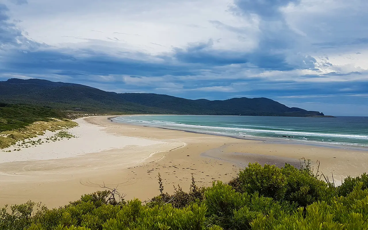 Cloudy Bay is the most beautiful beaches we saw on our Bruny Island visit