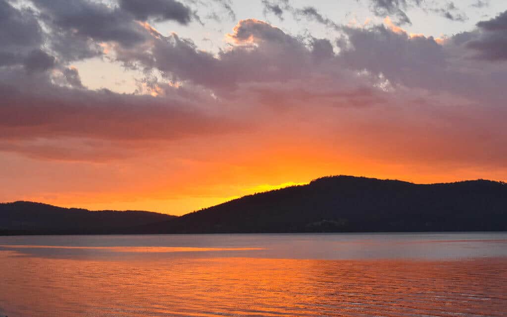 Watching the sunset over the Neck is one of the best things to do on Bruny Island