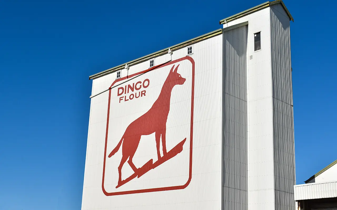 The famous dingo flour mural by Alan Bond