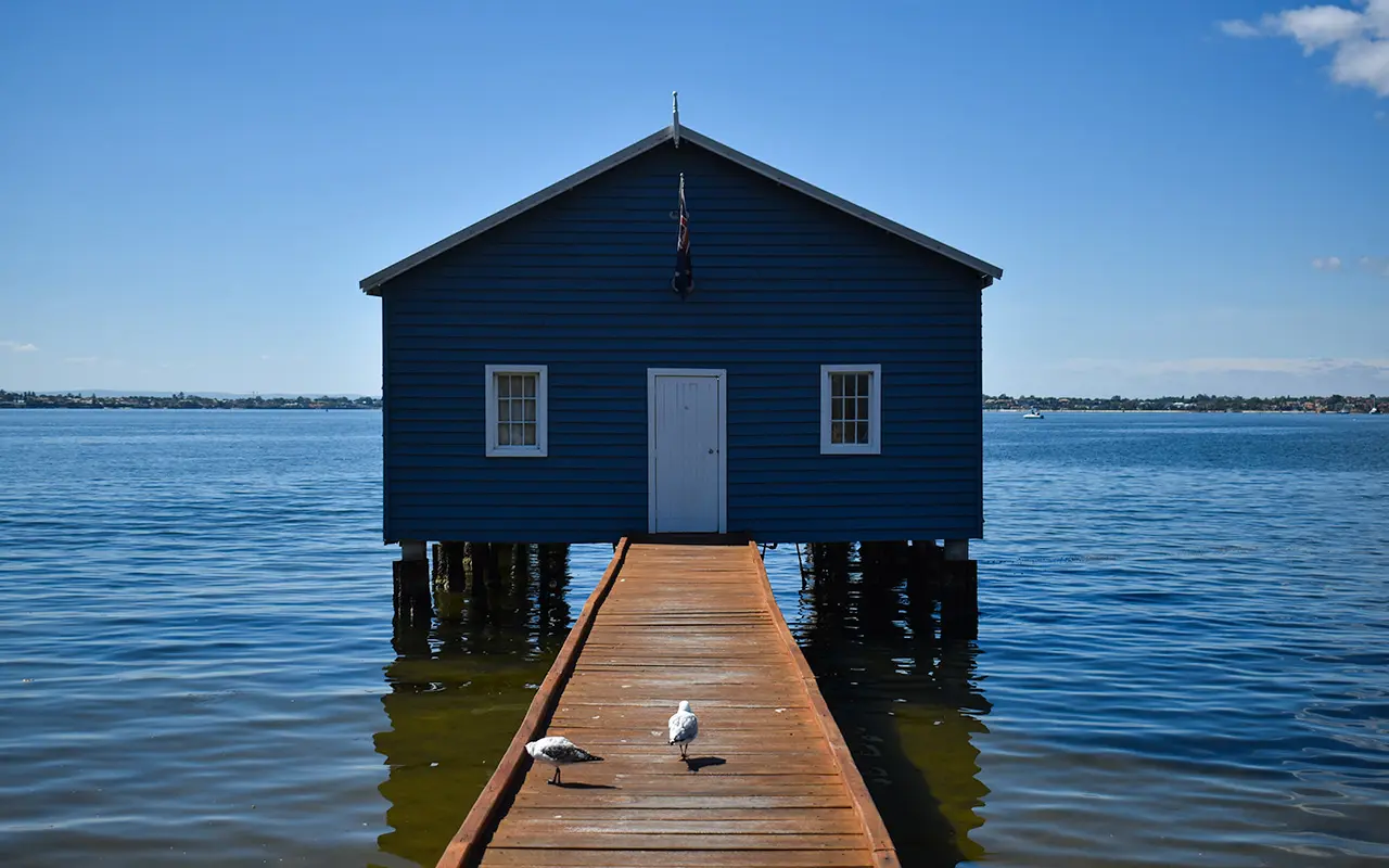 The blue boat shed should be on your Perth itinerary