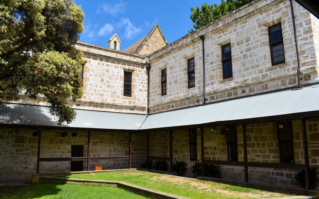 The courtyard of the Fremantle Arts Centre might be haunted