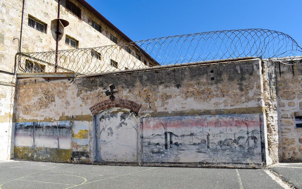 There are aboriginal murals inside the Fremantle Prison
