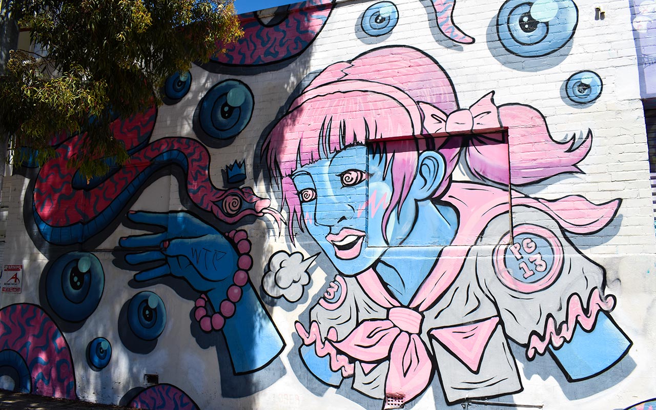 Dreamy blue and pink for this Subiaco mural