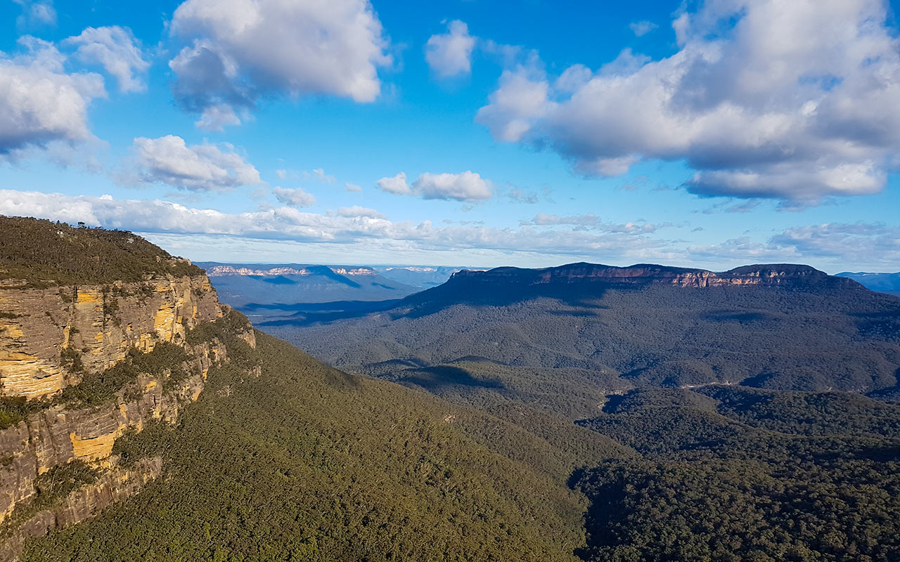 View of the Blue Mountains in New South Wales