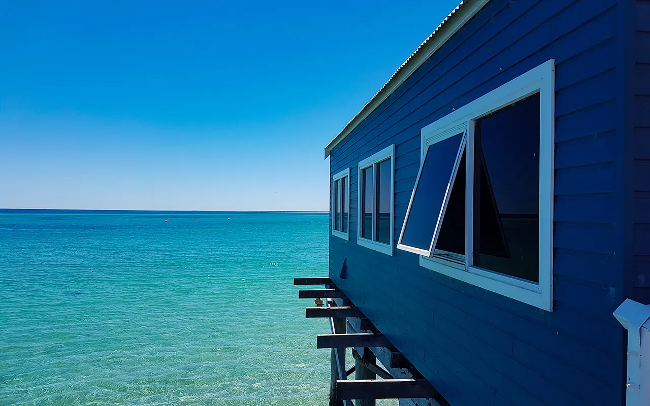 Cabin overlooking the water at Busselton Jetty