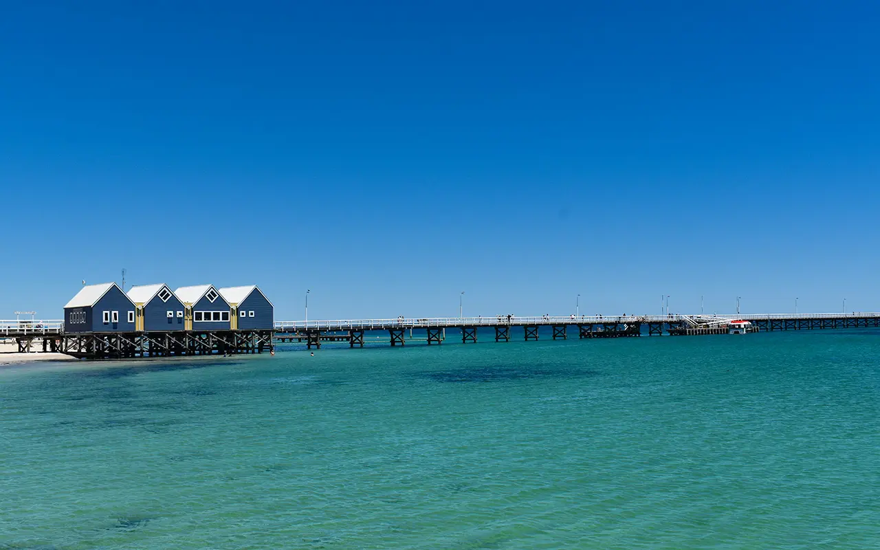 The famous Busselton Jetty from the beach