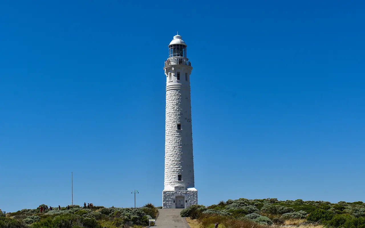 A lighthouse stands tall at Cape Leeuwin