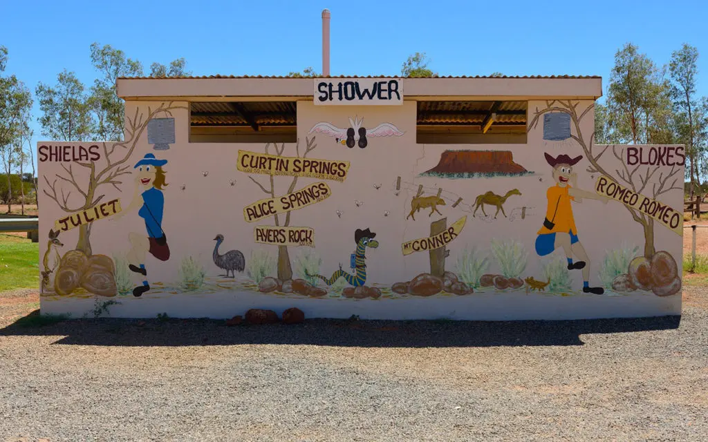 Visit this colourful shower block in the Northern Territory