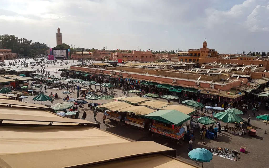 Jamaa El Fna is in the heart of Marrakech