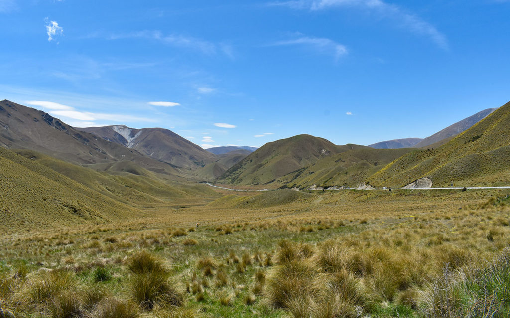 The Lindis Pass is in the heart of New Zealand South Island