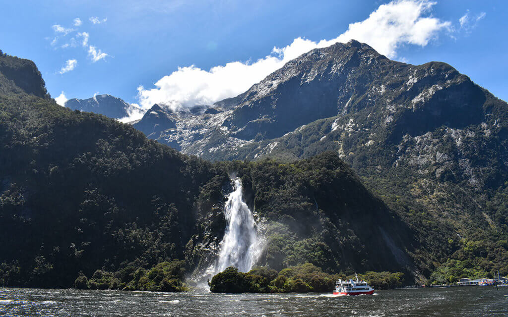 Milford Sound has a few permanent waterfalls like Bowen Falls