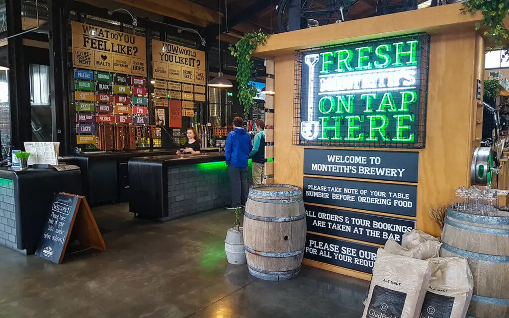 Have a great dinner at Monteith's Brewery in Greymouth New Zealand