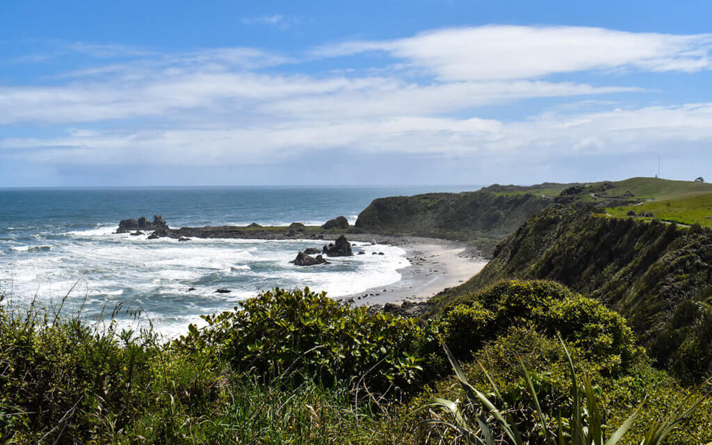 We walked the Cape Foulwind Coastal Track on a sunny day