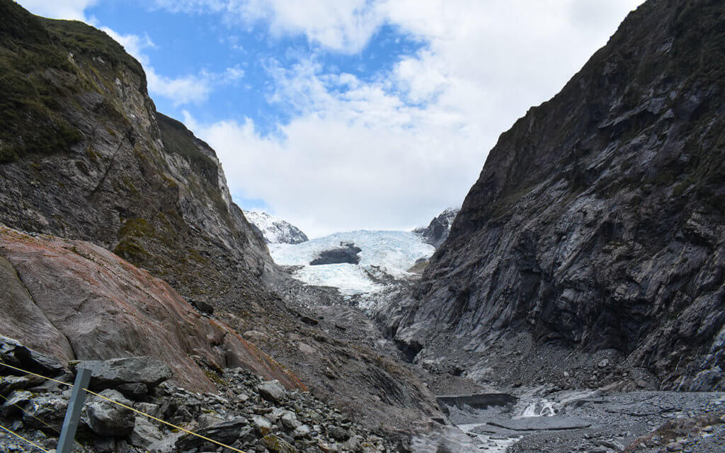 Franz Josef Glacier is quite reduced by global warming