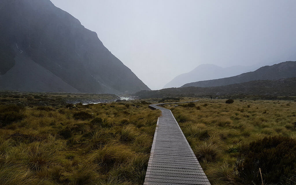 The Hooker Valley Track is a great hike near Mount Cook