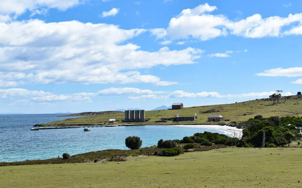 Darlington Jetty is the point of entry to Maria Island