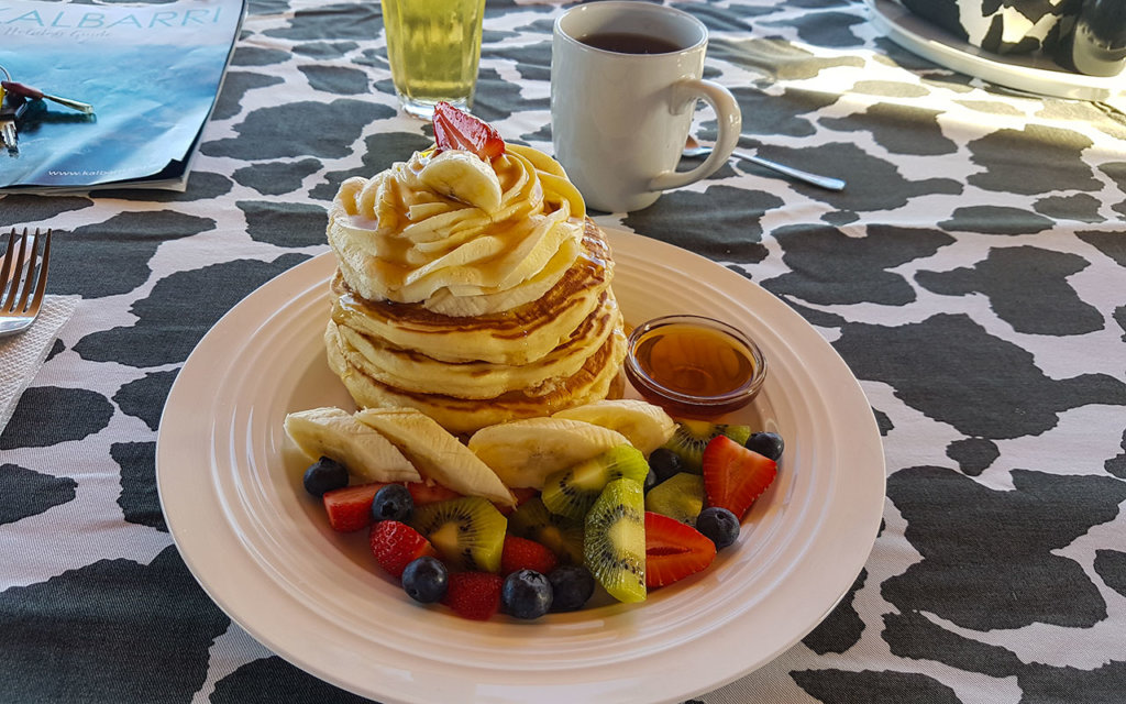 The breakfast at Two Tin Cows is huge and delicious