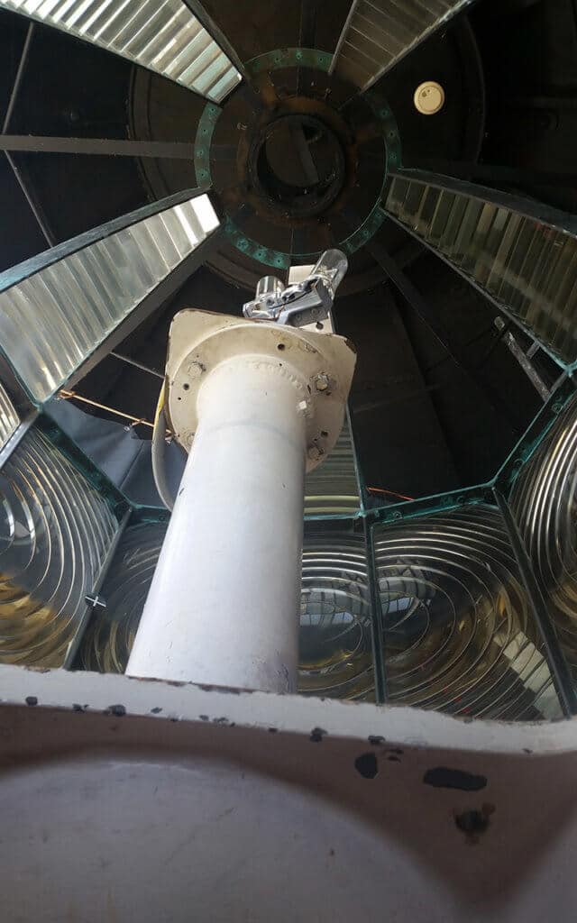 The lens inside Cape Otway Lighthouse is still functional