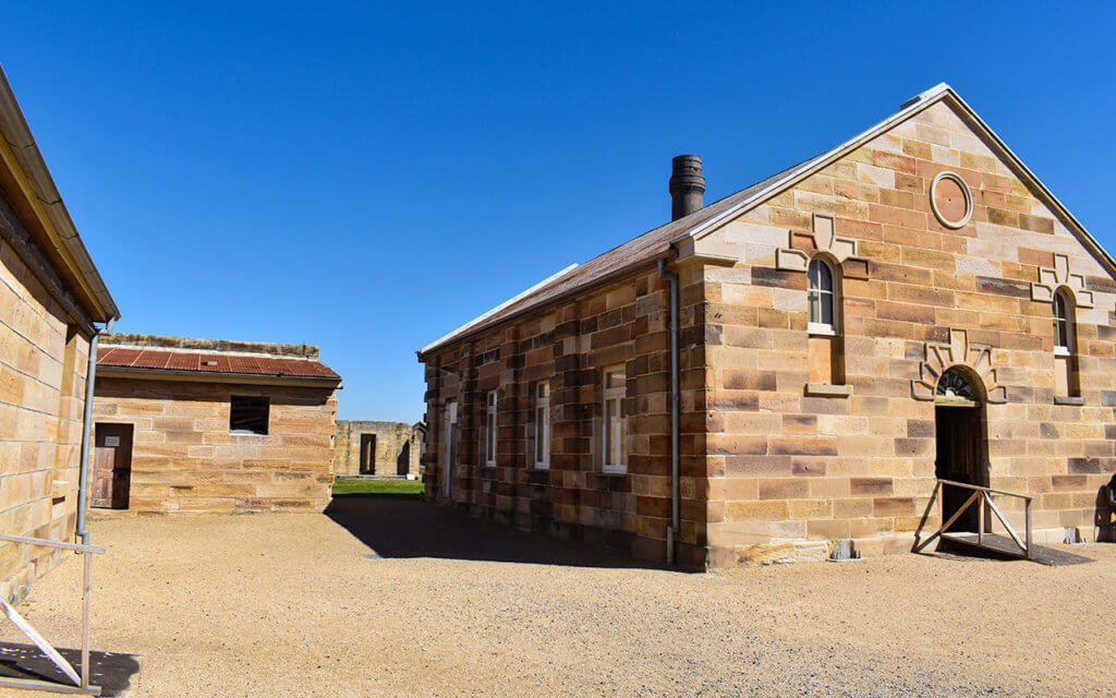 The first buildings at Cockatoo Island were built by convict labour